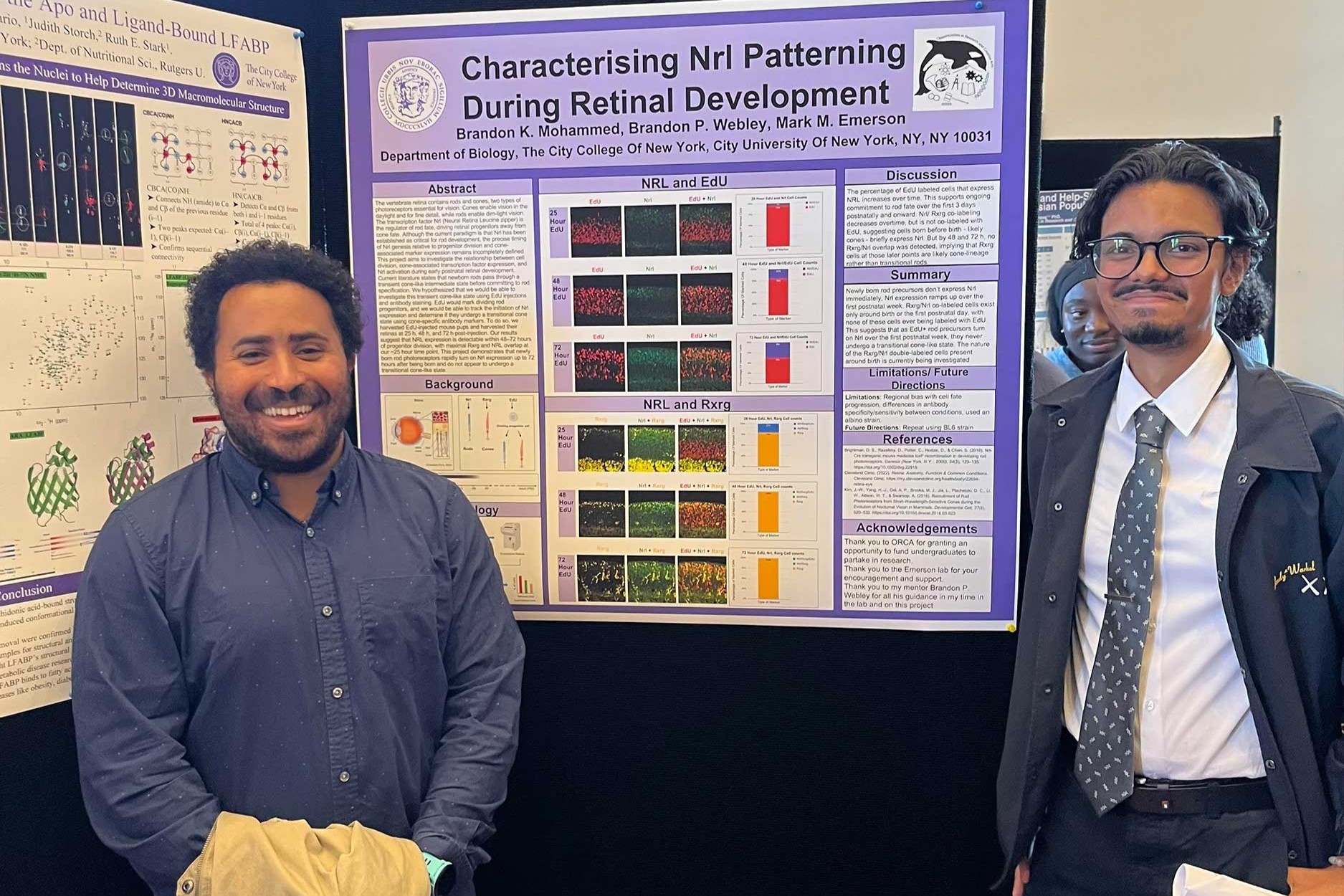 Brandon M. and Brandon W. present poster on Characterising Nrl Patterning During Retinal Development
